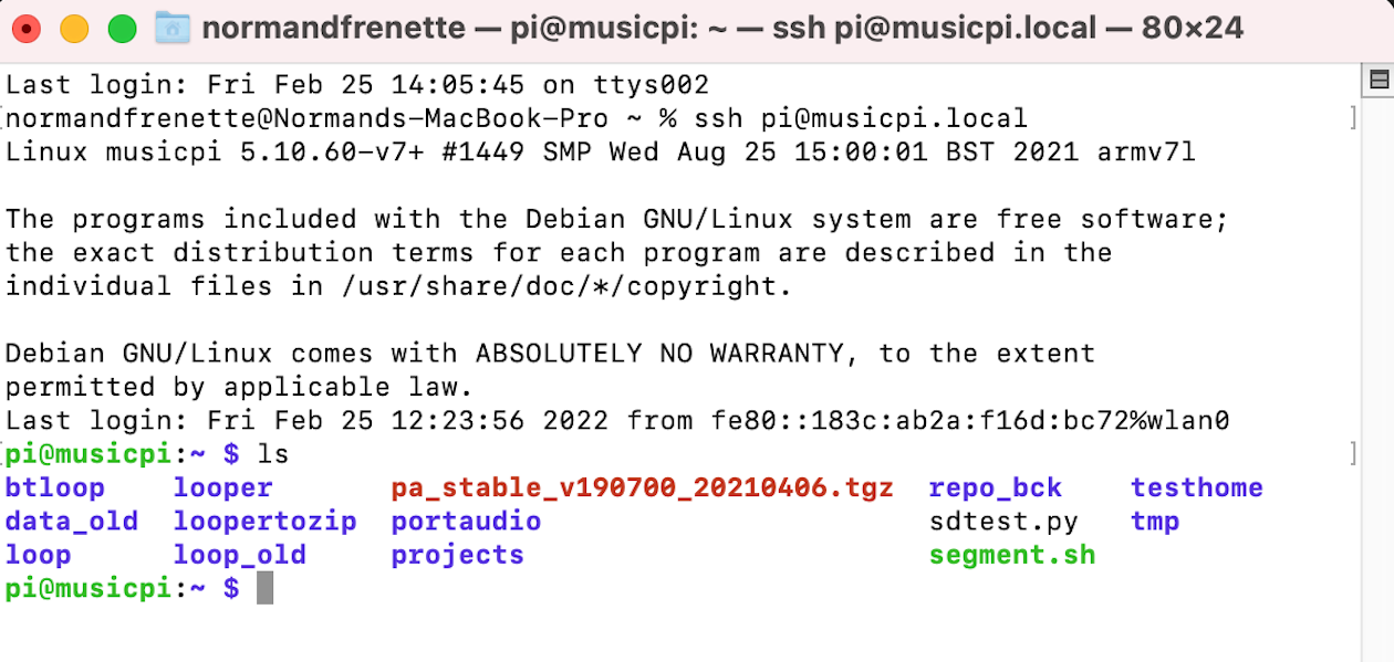 Terminal Screen shot
