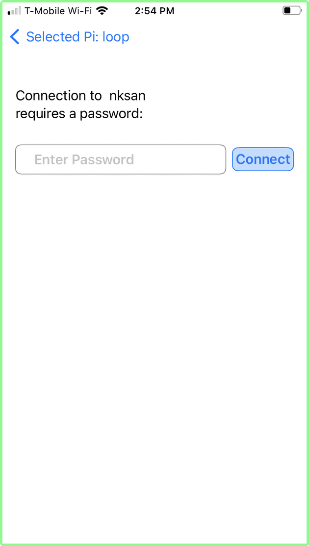 other network password entry
